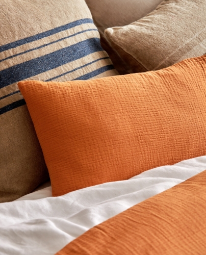Muslin Cushion Covers Gauze Orange (Pack 2 units)