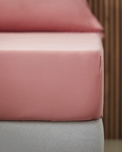 Fitted Sheet Sahara Pink Matte Washed Cotton